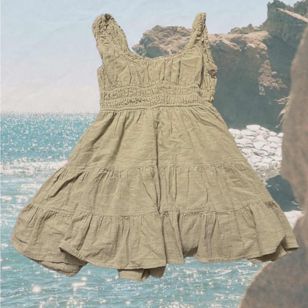 Sage green mini dress